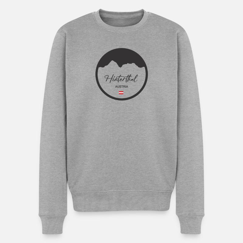 Hinterthal in dunkelgrau! - Männer Premium Bio Pullover - Grau meliert