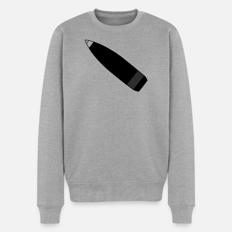 Granate - Männer Premium Bio Pullover - Grau meliert