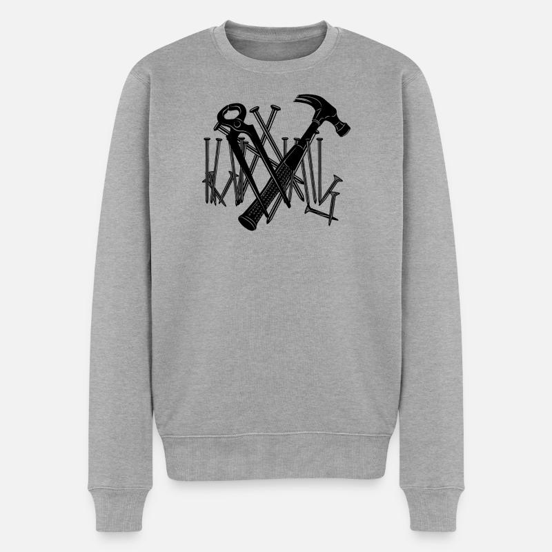 Outils et clous de menuiserie - Pull Premium bio Homme - gris chiné
