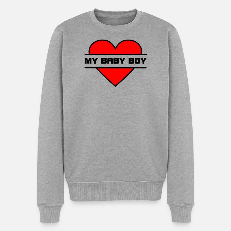 Je t’aime cœur 033 - Pull Premium bio Homme - gris chiné