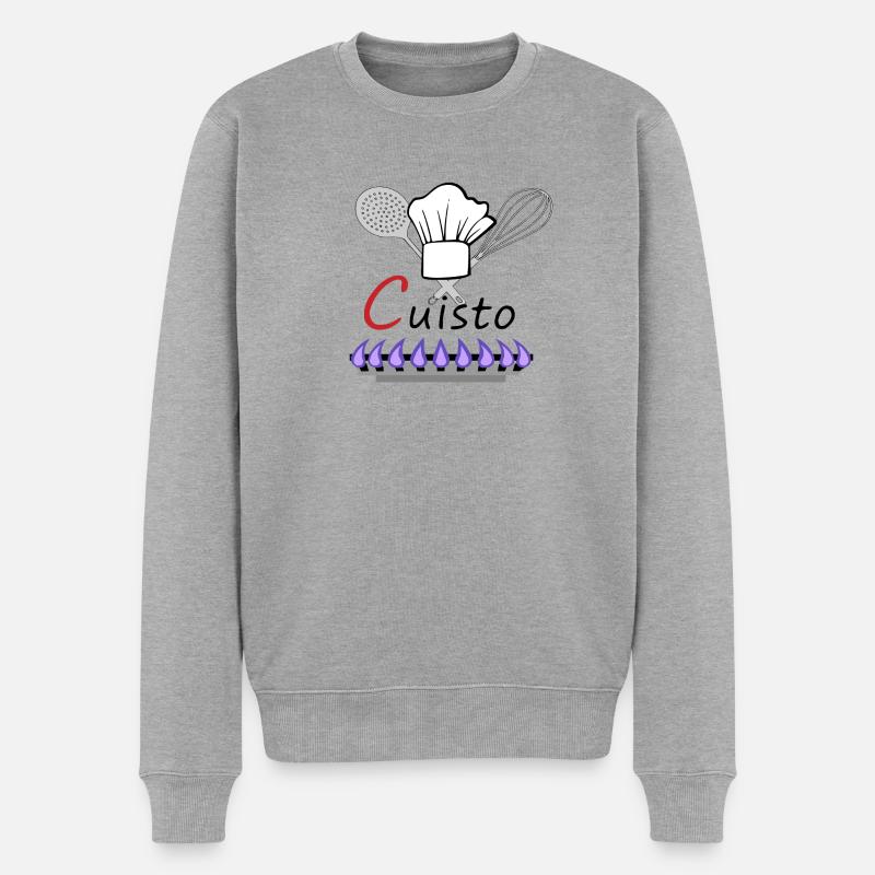 cuisto - Männer Premium Bio Pullover - Grau meliert