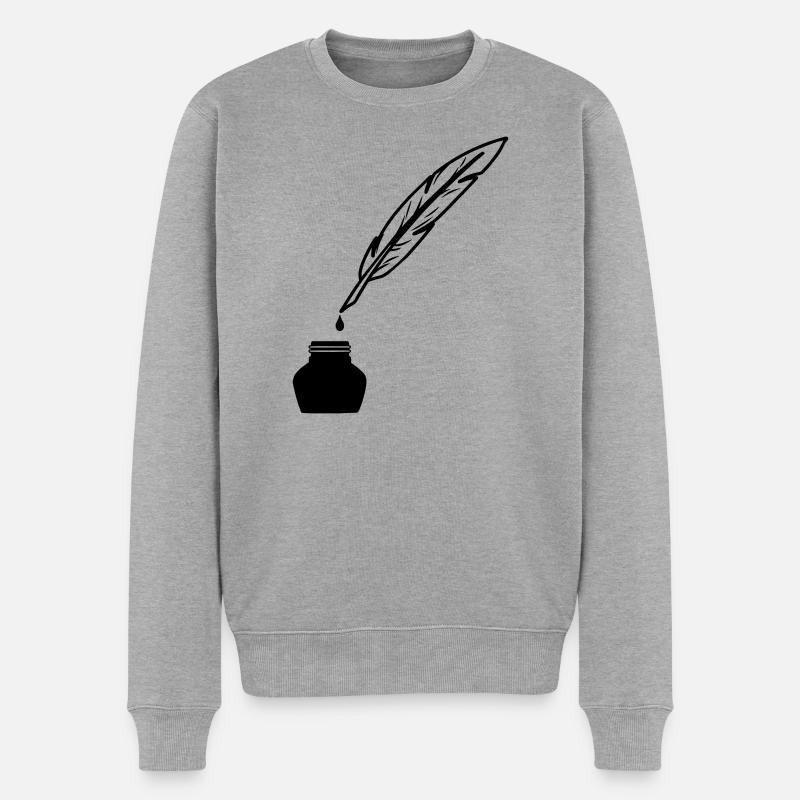Le printemps comme stylo pour écrire - Pull Premium bio Homme - gris chiné
