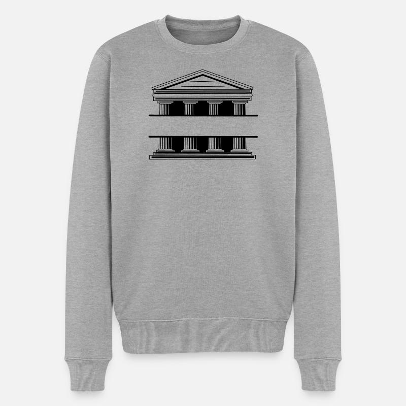 Monogramme du palais de justice - Pull Premium bio Homme - gris chiné