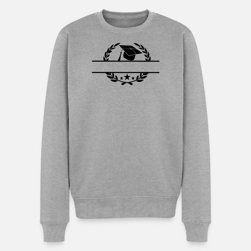 Übergeben in Lorbeerkranz - Männer Premium Bio Pullover - Grau meliert