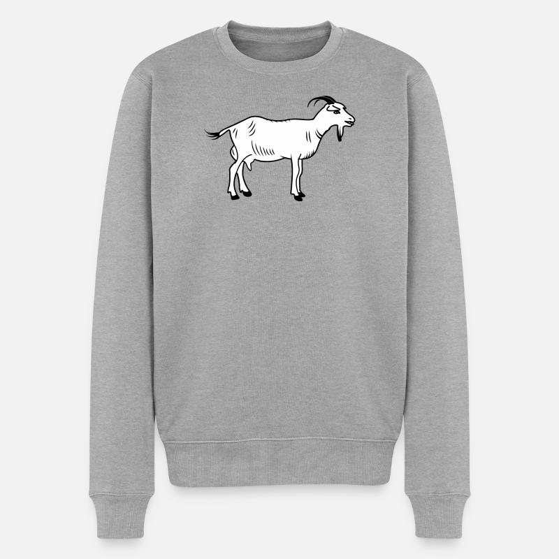 Chèvre blanche - Pull Premium bio Homme - gris chiné