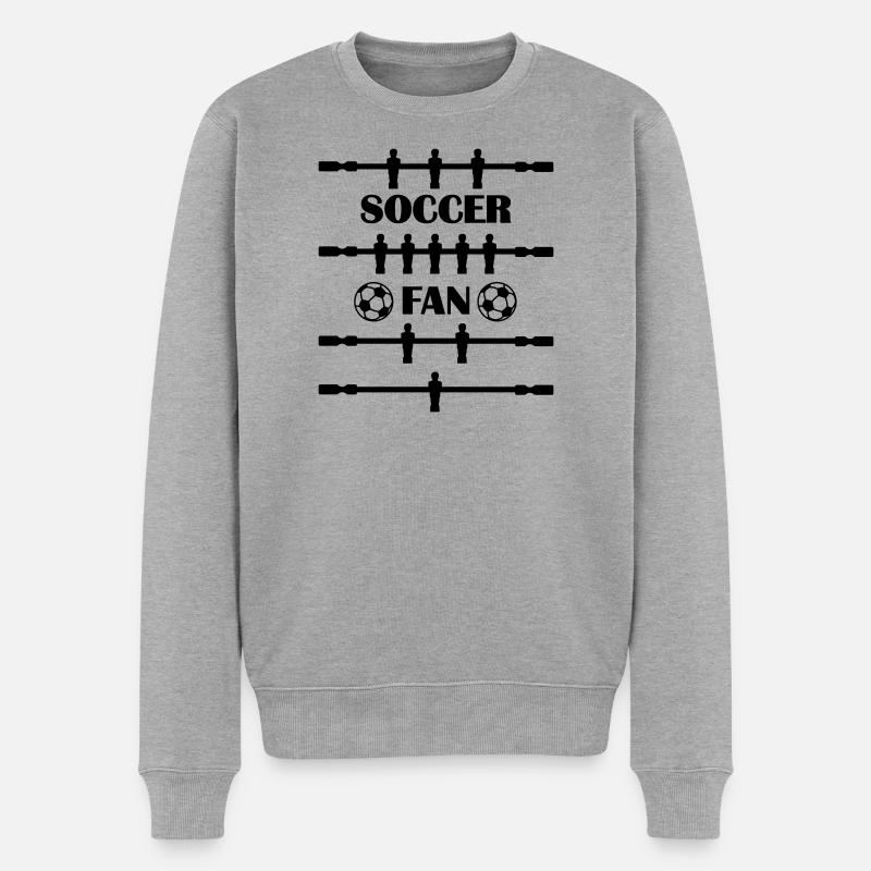 SOCCER FAN Tischfußball - Männer Premium Bio Pullover - Grau meliert