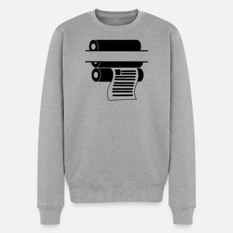 Logo drucken 2 - Männer Premium Bio Pullover - Grau meliert