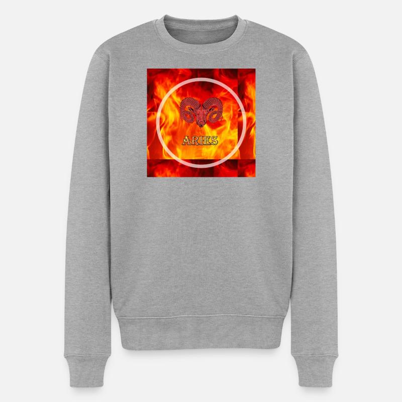 Widder - Männer Premium Bio Pullover - Grau meliert