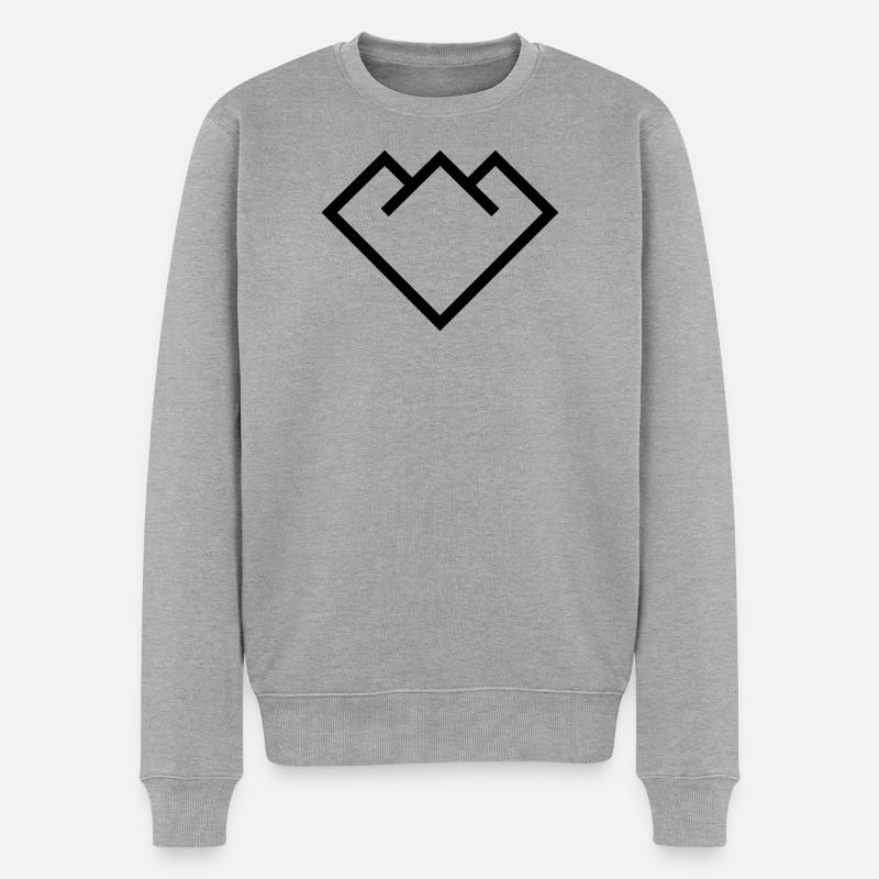 Berg - Männer Premium Bio Pullover - Grau meliert