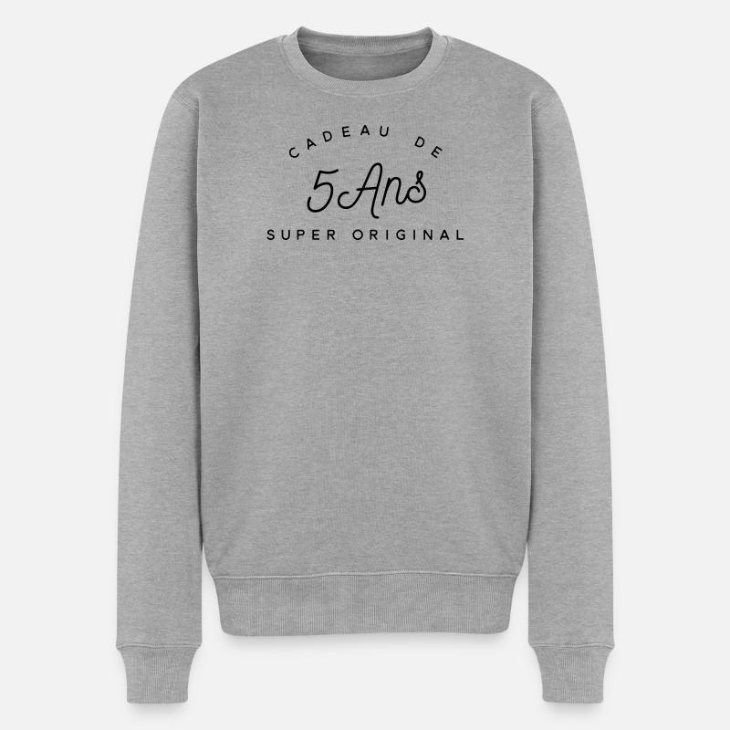 Cadeau 5 ans  - Pull Premium bio Homme - gris chiné