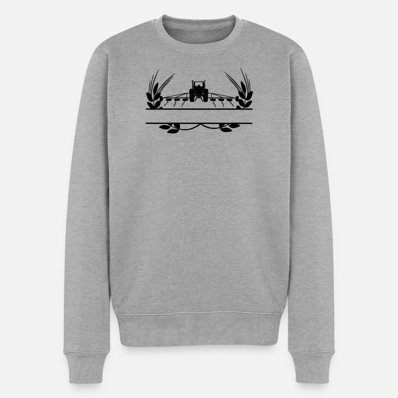 Ackerbau Traktor Getreideanbau - Männer Premium Bio Pullover - Grau meliert