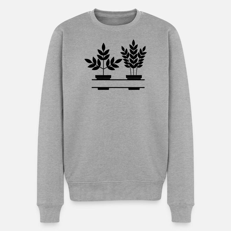 Pflanzen-Banner - Männer Premium Bio Pullover - Grau meliert