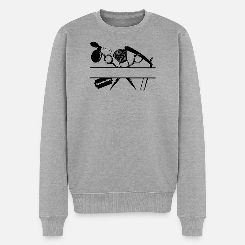 Bannière de texte d’attributs de coiffeurs - Pull Premium bio Homme - gris chiné