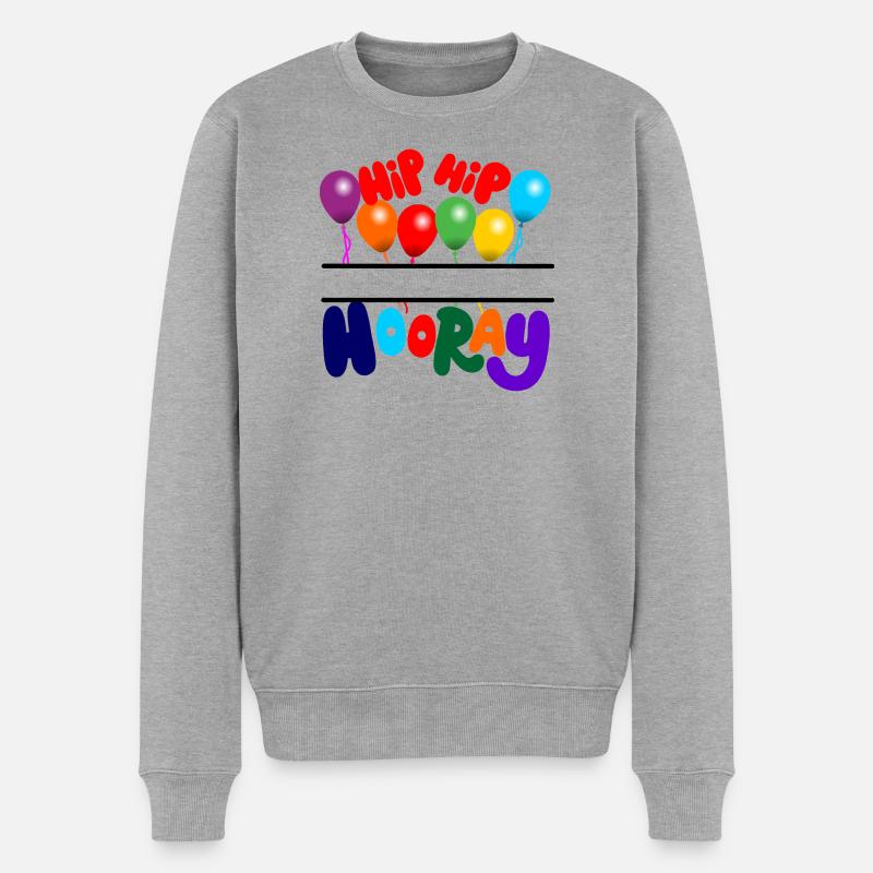 Hippe hippe Hurra-Party - Männer Premium Bio Pullover - Grau meliert
