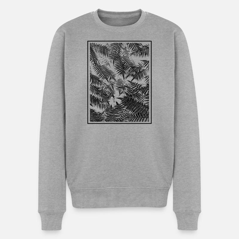 Gemüsefarn - Männer Premium Bio Pullover - Grau meliert