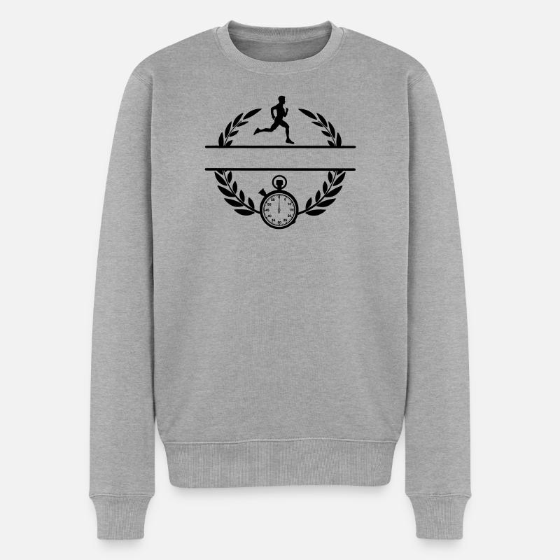 Coureur de chronomètre - Pull Premium bio Homme - gris chiné