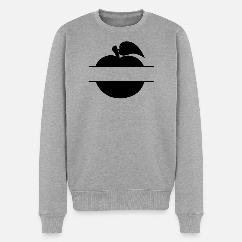 Textausschnitt im Apfel - Männer Premium Bio Pullover - Grau meliert