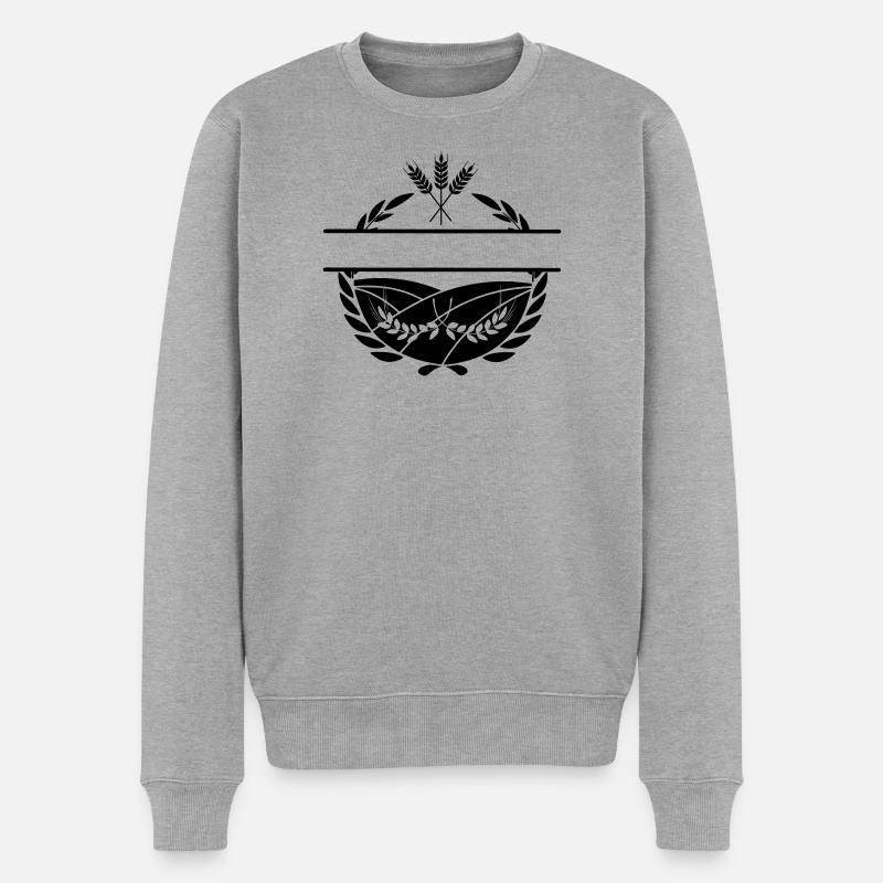Textraum Lorbeerkranz Bauer - Männer Premium Bio Pullover - Grau meliert