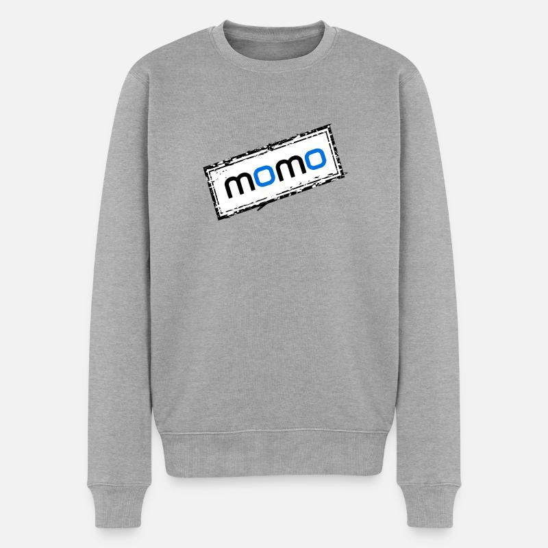 Momo - Männer Premium Bio Pullover - Grau meliert
