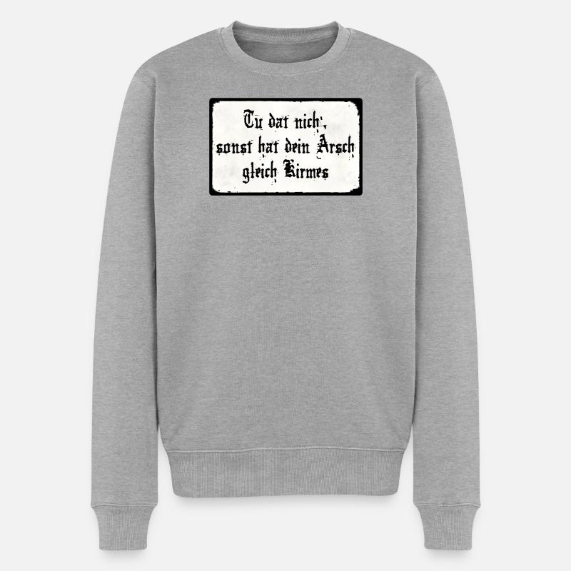 Tu dat nich' - Männer Premium Bio Pullover - Grau meliert