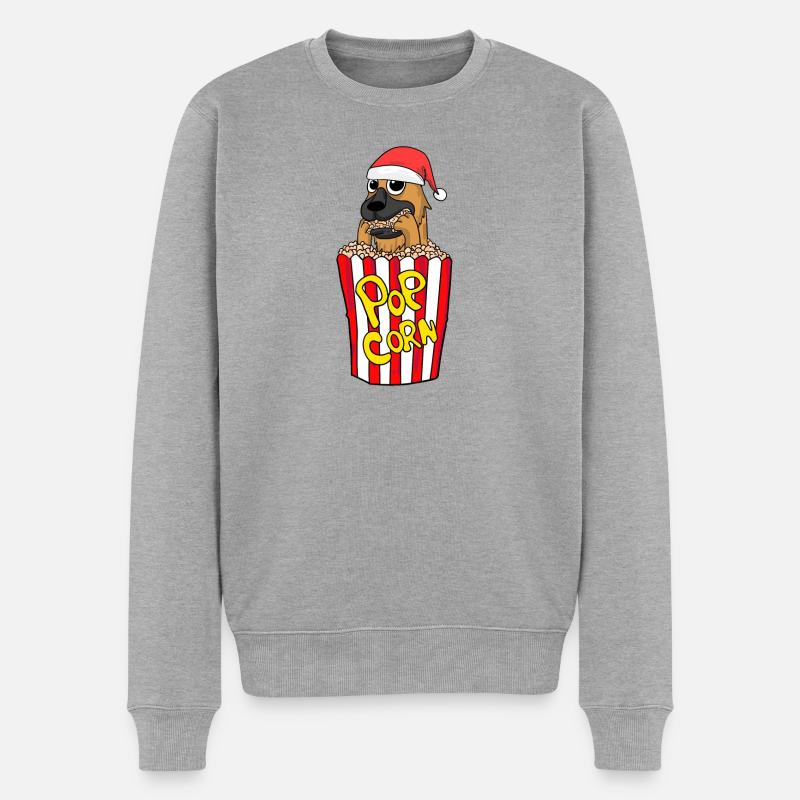 Deutscher Schäferhund Hund Tier Weihnachten - Männer Premium Bio Pullover - Grau meliert