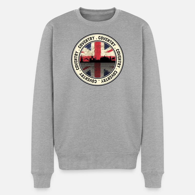 Coventry Union Skyline-Abzeichen - Männer Premium Bio Pullover - Grau meliert