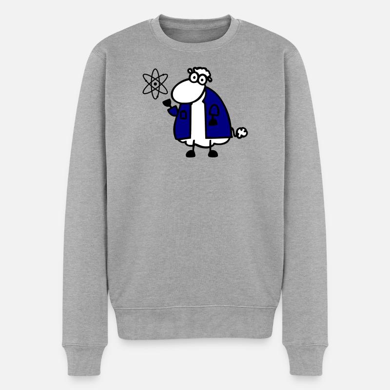 Physikschaf - Männer Premium Bio Pullover - Grau meliert