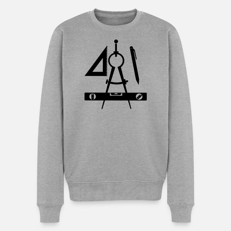 Logo des Architekten - Männer Premium Bio Pullover - Grau meliert