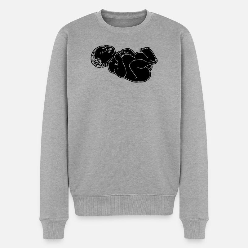 Illustration d’ombre de bébé nouveau-né - Pull Premium bio Homme - gris chiné