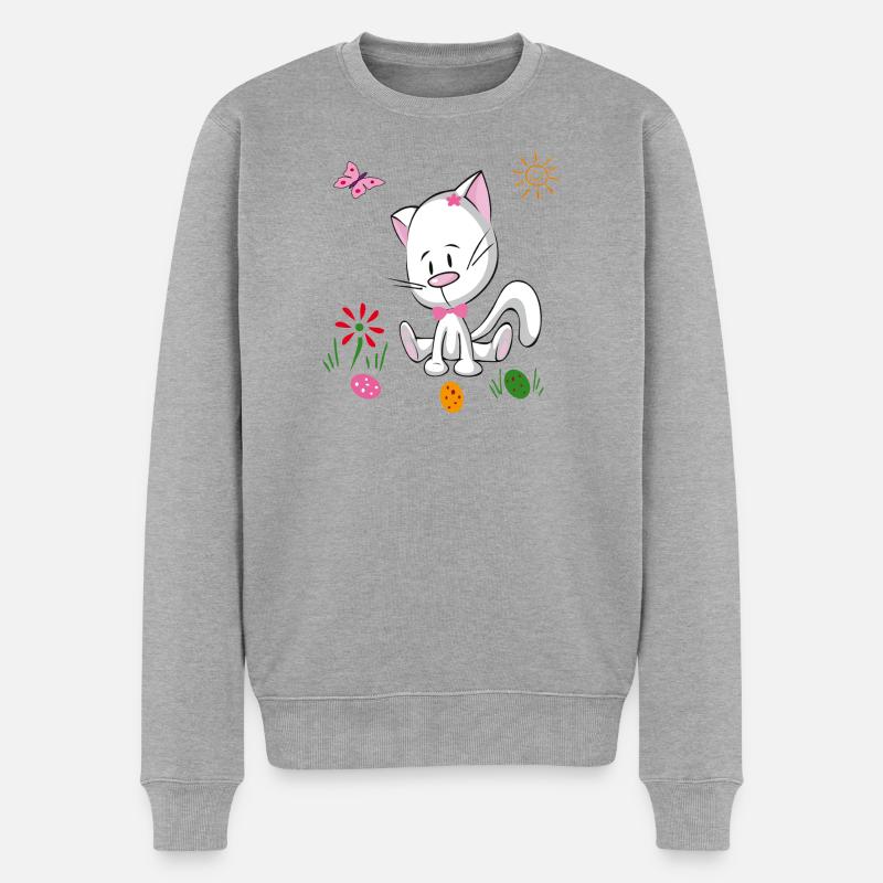 Ostereier Osterfest - Männer Premium Bio Pullover - Grau meliert