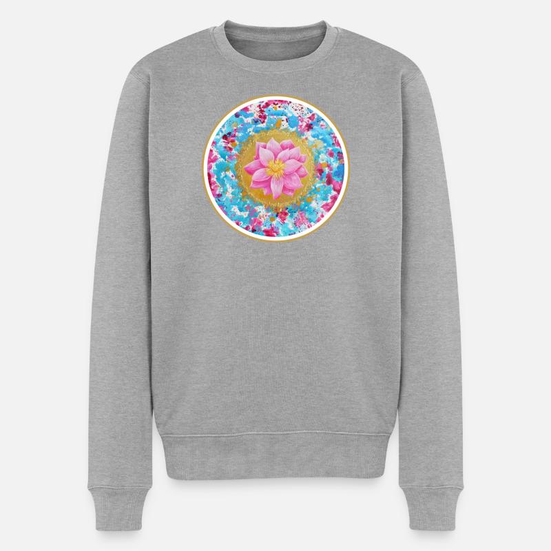 Seelen Lotus - Sonja Ariel von Staden - Männer Premium Bio Pullover - Grau meliert