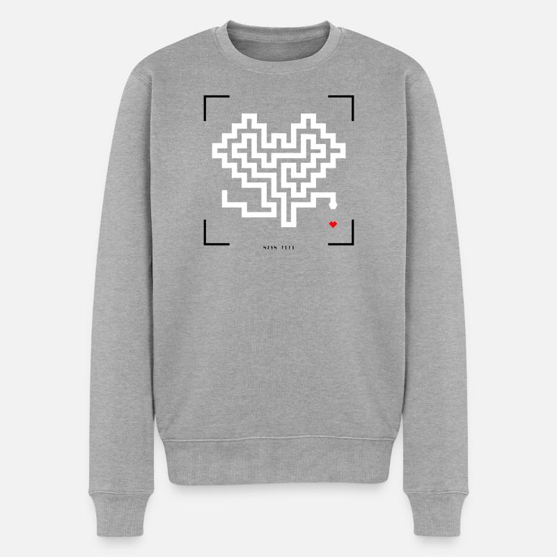 Retro-Schlange - Männer Premium Bio Pullover - Grau meliert