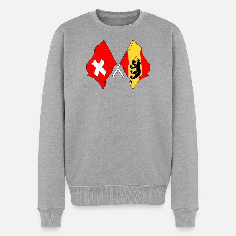 Drapeau Suisse drapeau Berne - Pull Premium bio Homme - gris chiné