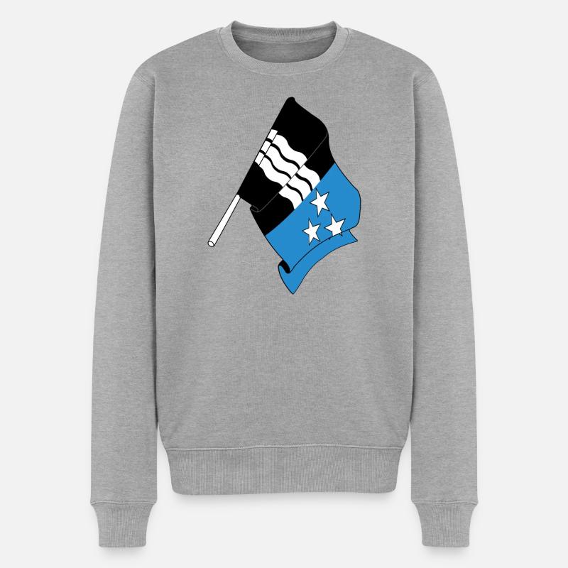 Flagge Aargau Schweiz - Männer Premium Bio Pullover - Grau meliert