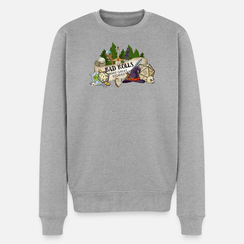 Bad Rolls make great stories - Männer Premium Bio Pullover - Grau meliert