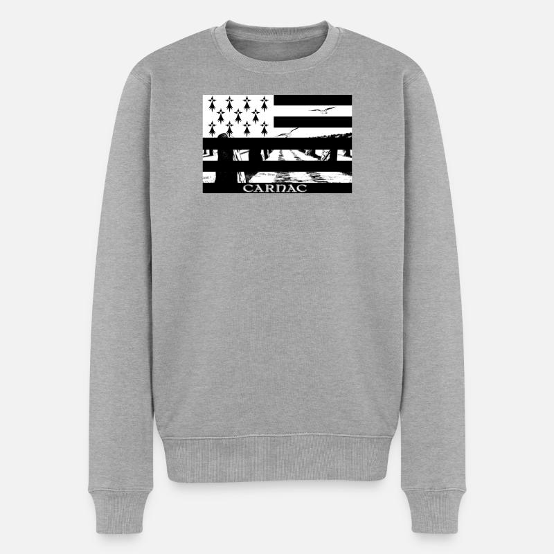 CARNAC - Pull Premium bio Homme - gris chiné