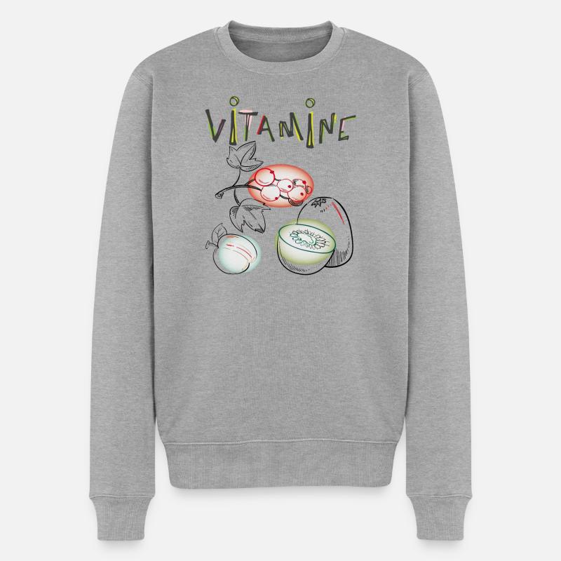 Vitamine, Obst - Männer Premium Bio Pullover - Grau meliert