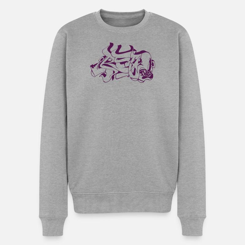 Conception de graffiti abstrait - Pull Premium bio Homme - gris chiné