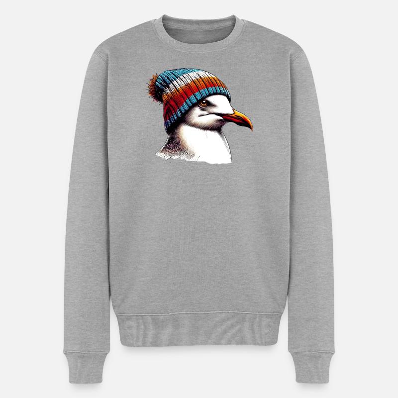 Möwe - Männer Premium Bio Pullover - Grau meliert