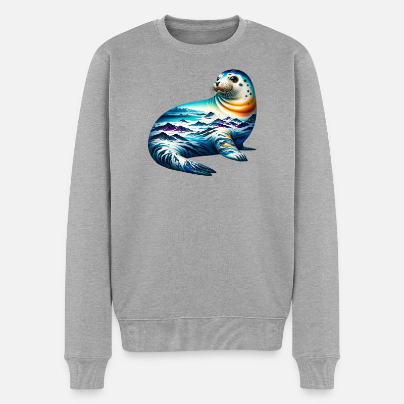 Siegel - Männer Premium Bio Pullover - Grau meliert