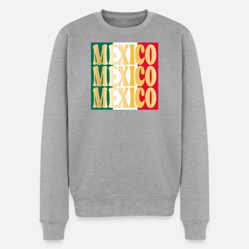 Mexiko Mexikanisch Mexiko - Männer Premium Bio Pullover - Grau meliert