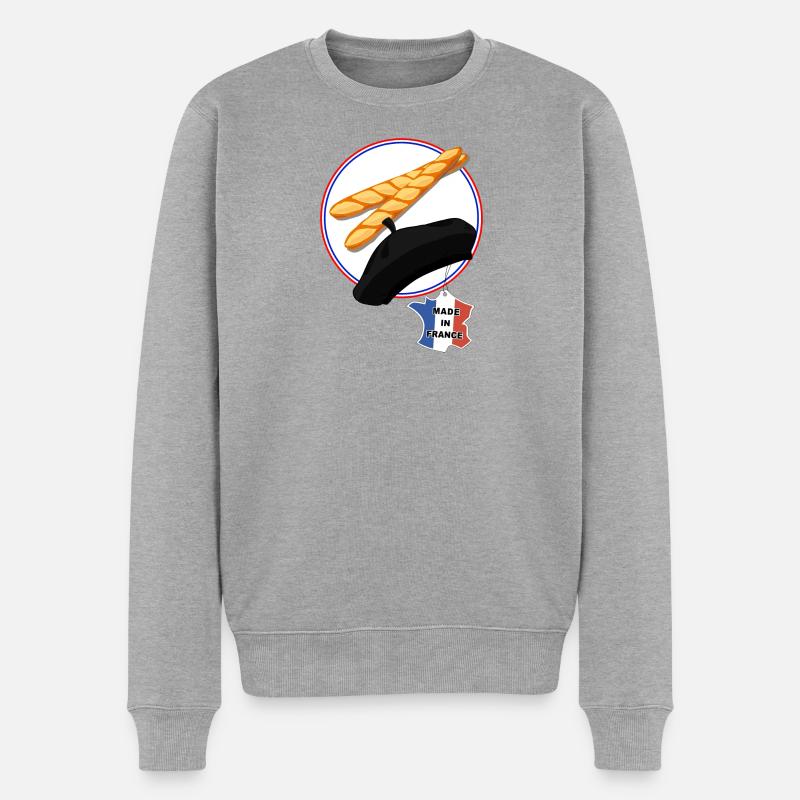 Hergestellt in Frankreich - Männer Premium Bio Pullover - Grau meliert