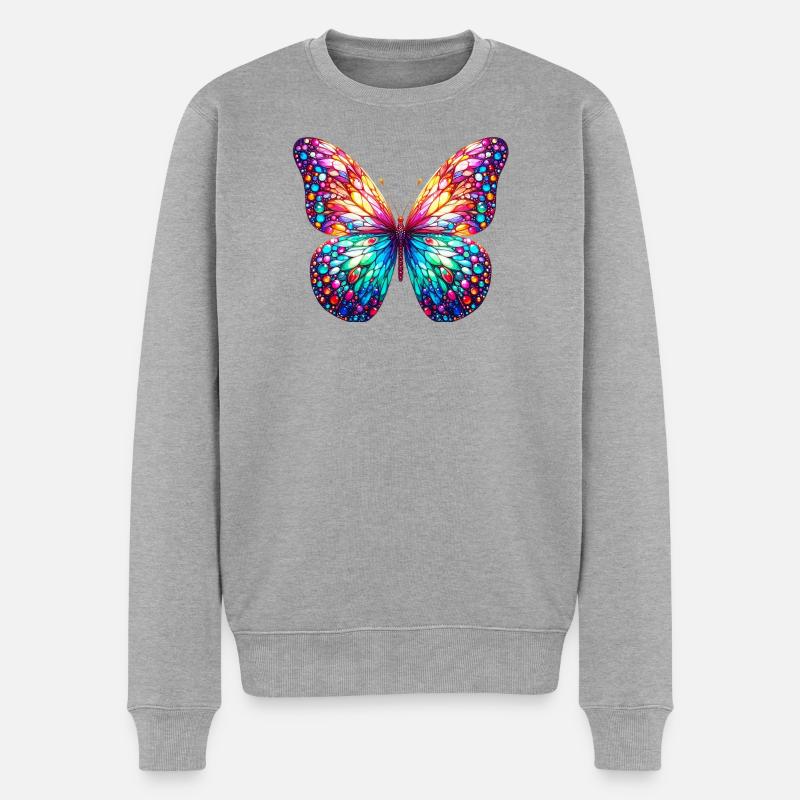 Papillon - Pull Premium bio Homme - gris chiné