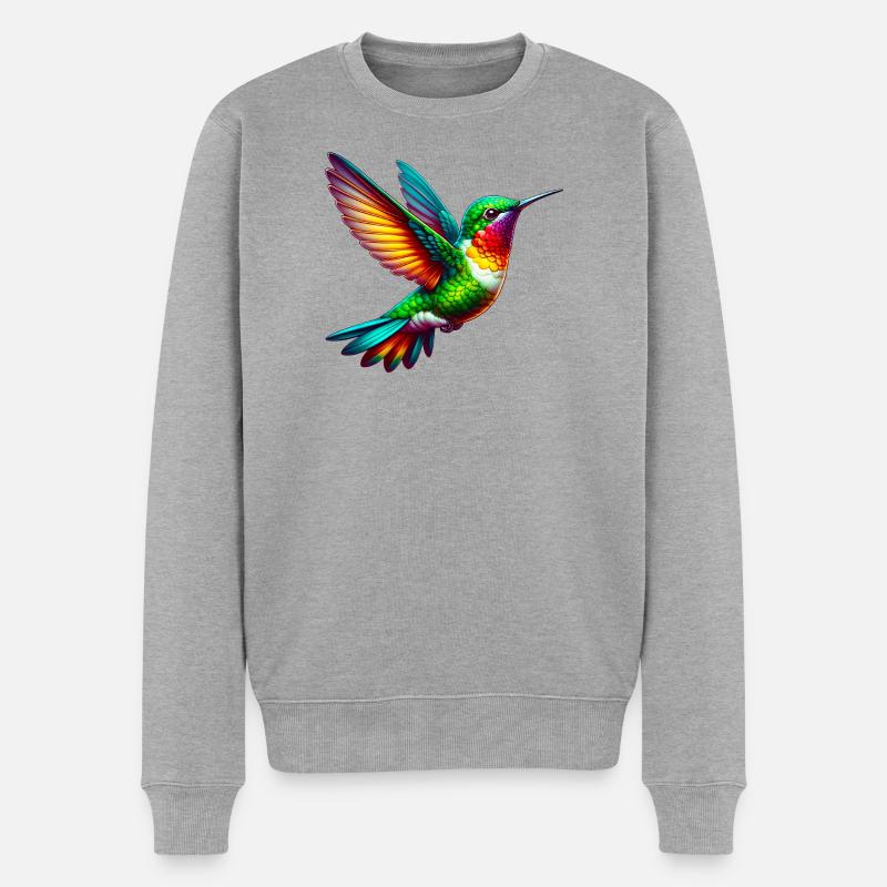 Kolibri - Männer Premium Bio Pullover - Grau meliert