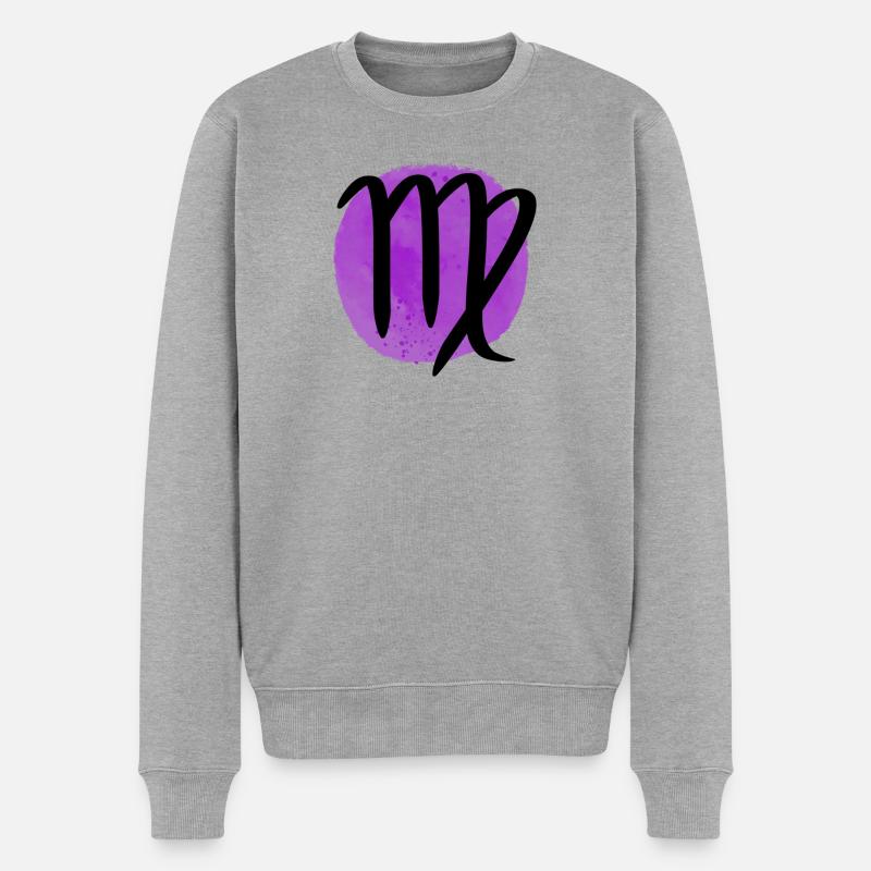 Sternzeichen Jungfrau - Männer Premium Bio Pullover - Grau meliert