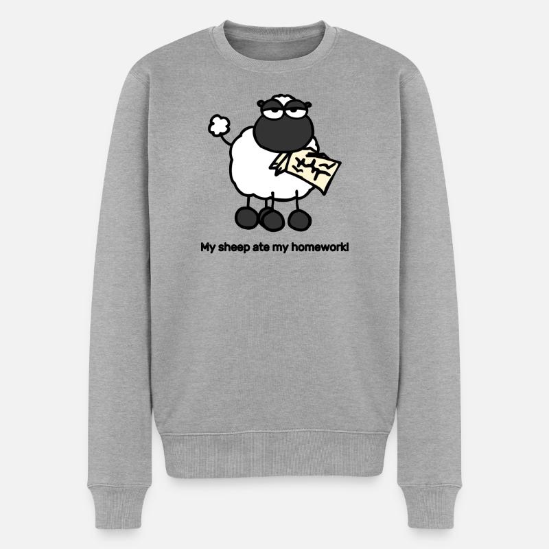 MySheepatemyHomework - Männer Premium Bio Pullover - Grau meliert