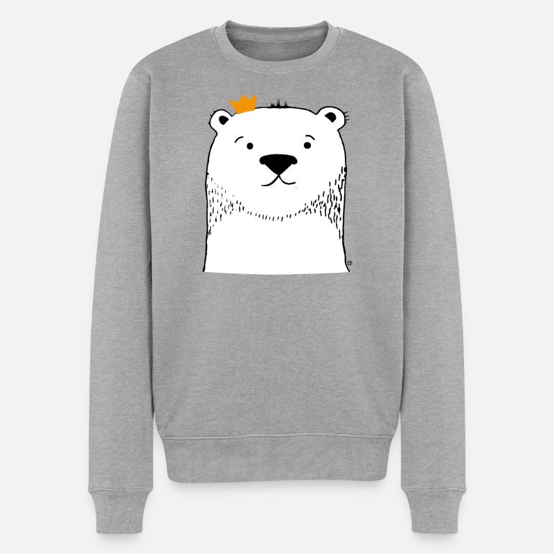 Theodore Eisbär - Männer Premium Bio Pullover - Grau meliert
