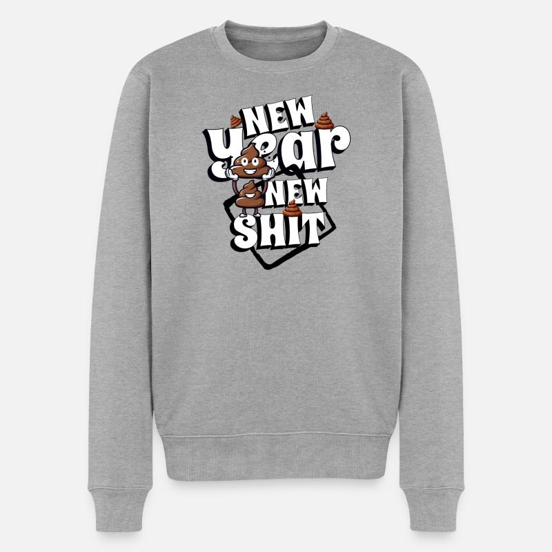 Neues Jahr neue Scheiße - Männer Premium Bio Pullover - Grau meliert