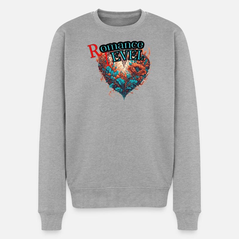 Romantik-Stufe - Männer Premium Bio Pullover - Grau meliert