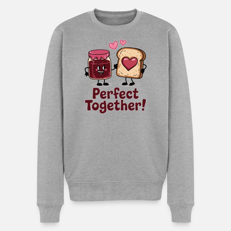 Parfaits Ensemble: Confiture et Toast - Pull Premium bio Homme - gris chiné